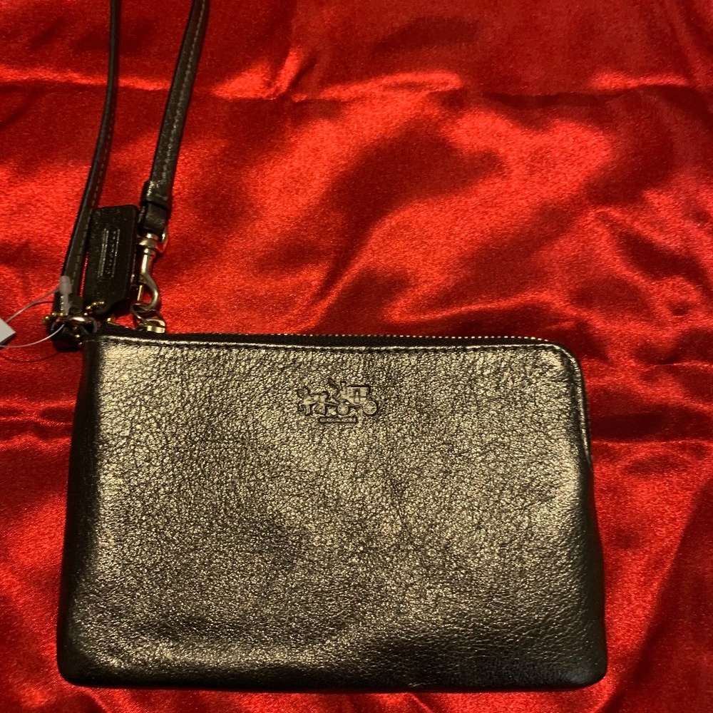 Coach Gold Metallic Leather Wristlet